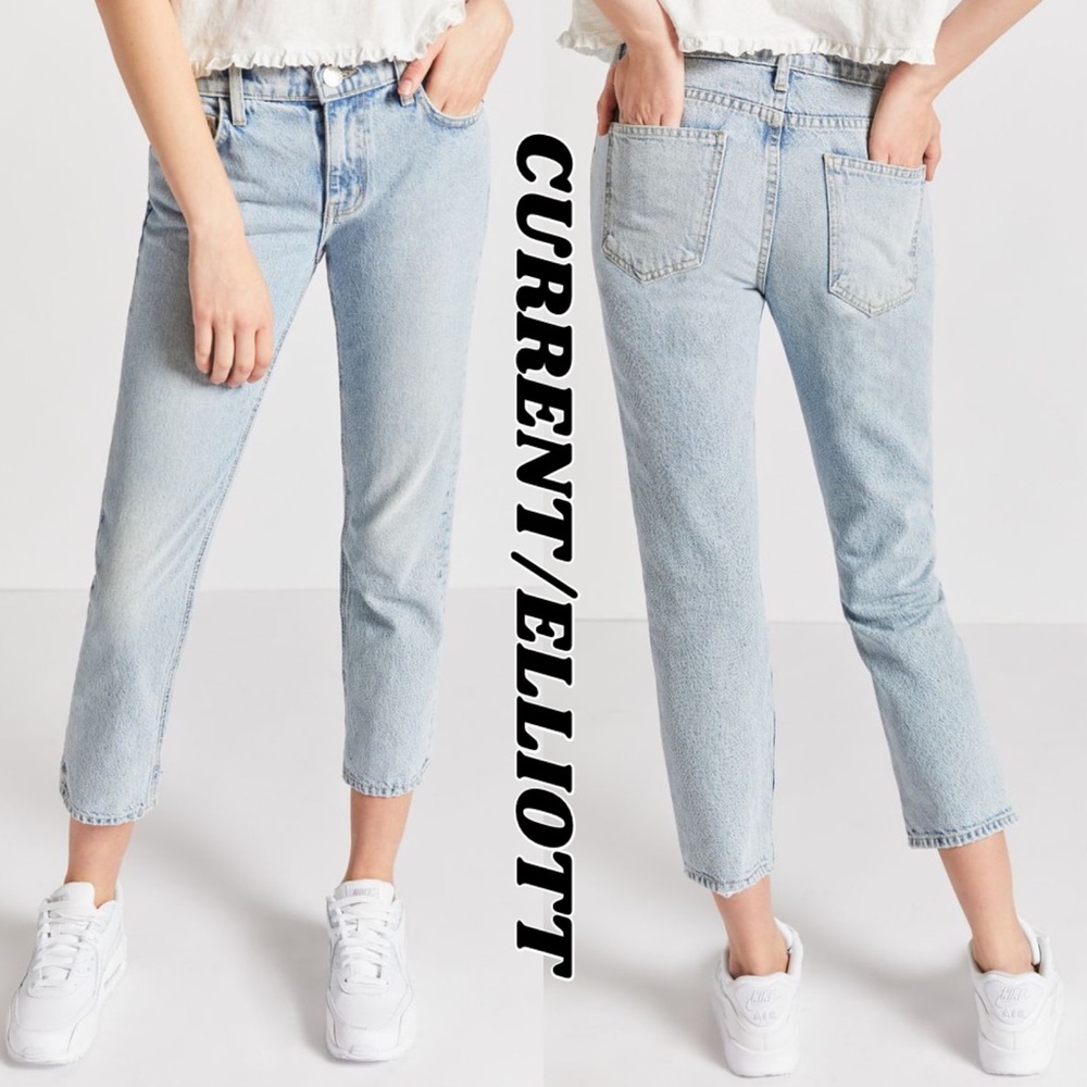CURRENT ELLIOTT The Cropped Straight Jean casual classic comfy vacation style
